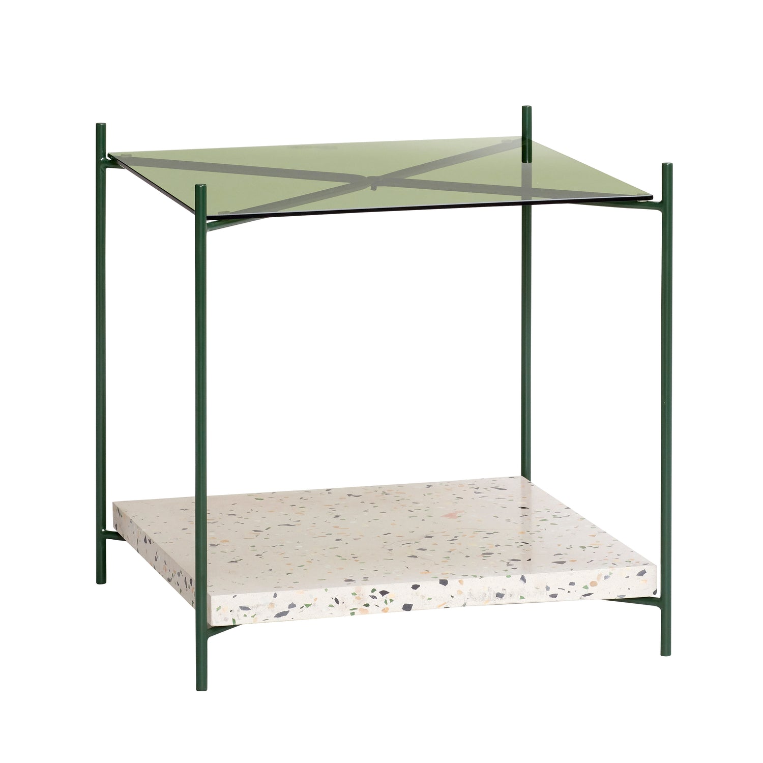 Nischen -Seitentisch Green/Terrazzo - 42x42xh43cm