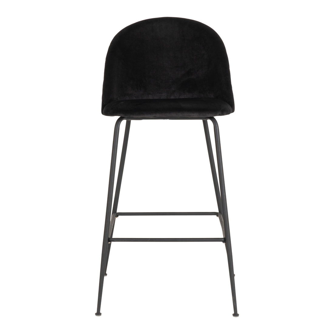 Lausanne Bare Chair - Barhocker in Velours, schwarz mit schwarzen Beinen, HN1207