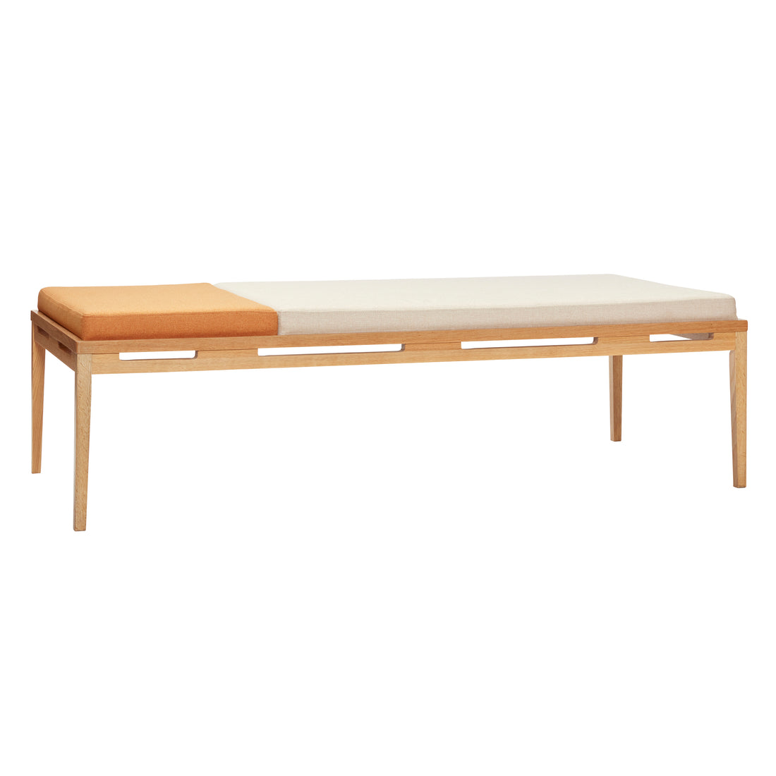 Hübsch - Tagesbett, Eiche/Stoff, Beige/Orange - 180x80xh52cm