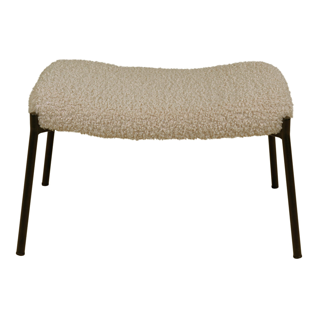 Glasgow Footstool - Footstool in künstlicher Lambskin, grau -Brown mit schwarzen Beinen