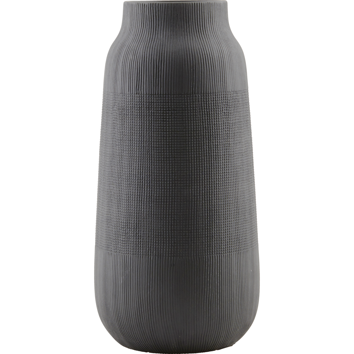 Hausarzt - Vase, Groove, Schwarz - H: 35 cm, Dia: 16 cm