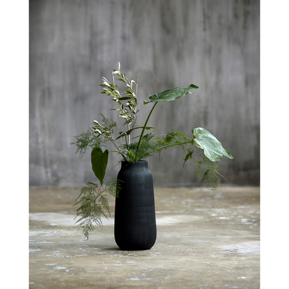 Hausarzt - Vase, Groove, Schwarz - H: 35 cm, Dia: 16 cm