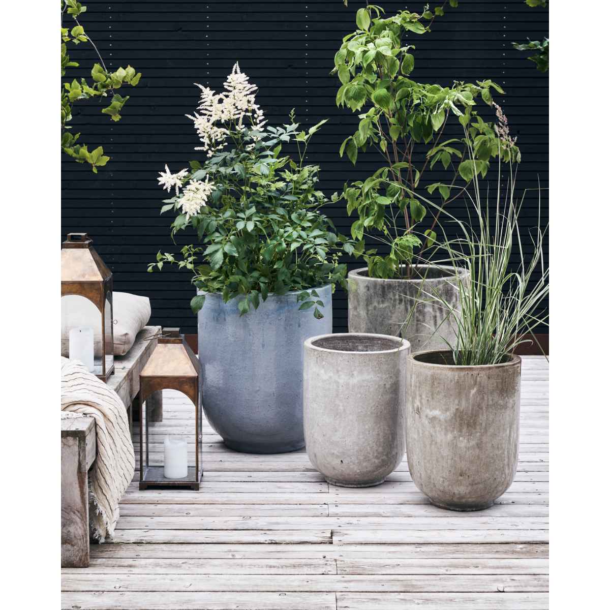 House Doctor Herb Pot, Pho, Gray-S:, H: 45 cm, Dia: 35 cm, M:, H: 55 cm, Dia: 45 cm