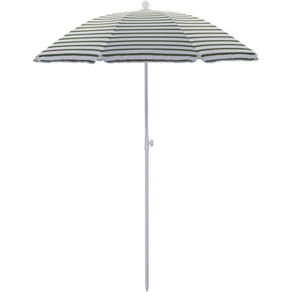 Strand/Garten Parasol, Hdoktogon, grün/weiß