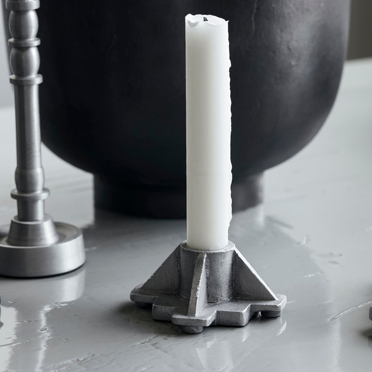 Candlestick, Hdcastle, Antique Aluminium