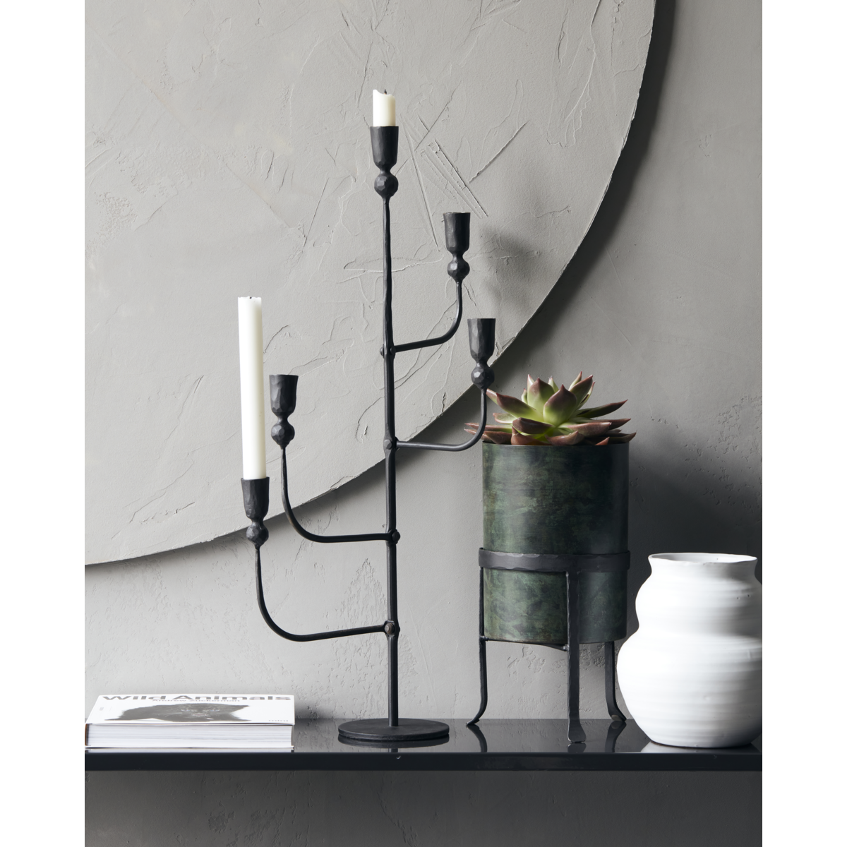 Candlestick mit 5 Tassen, Hdira, Schwarz