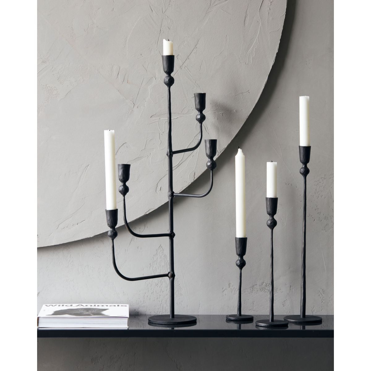 Candlestick mit 5 Tassen, Hdira, Schwarz