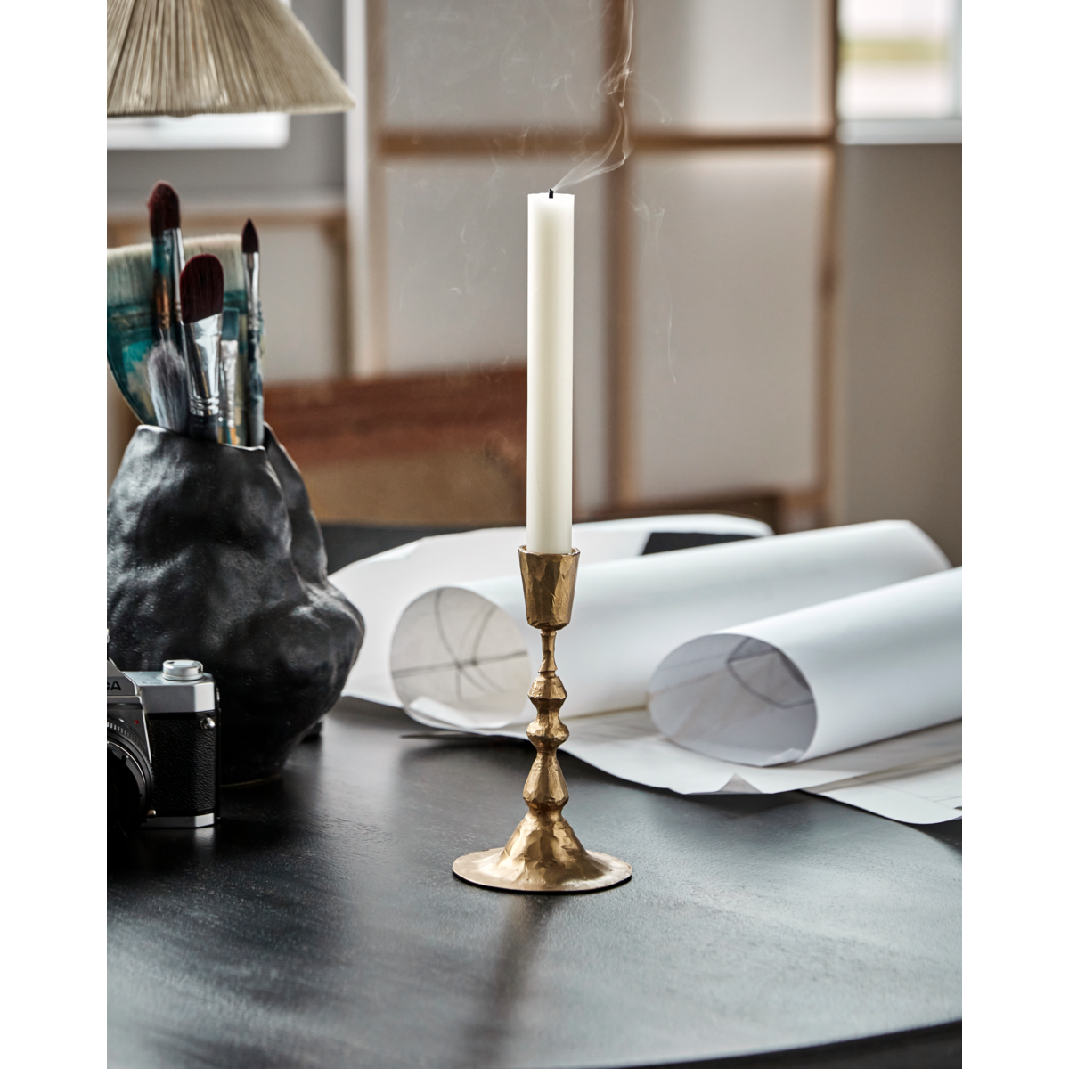 Candlestick, Hddon, antikes Gold Finish