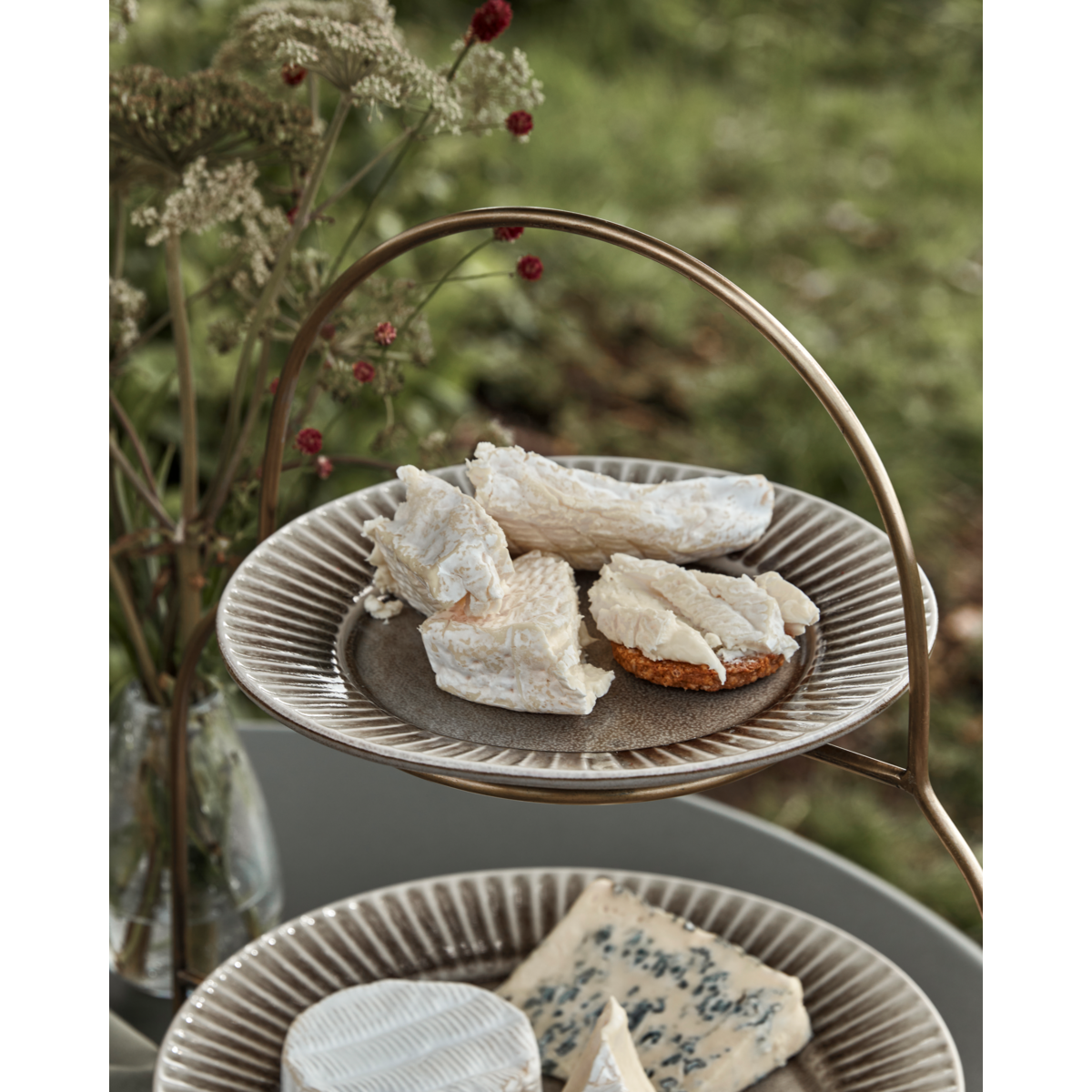 Mittagessen/Kuchenplatte, Hdpleat, Grau/Braun