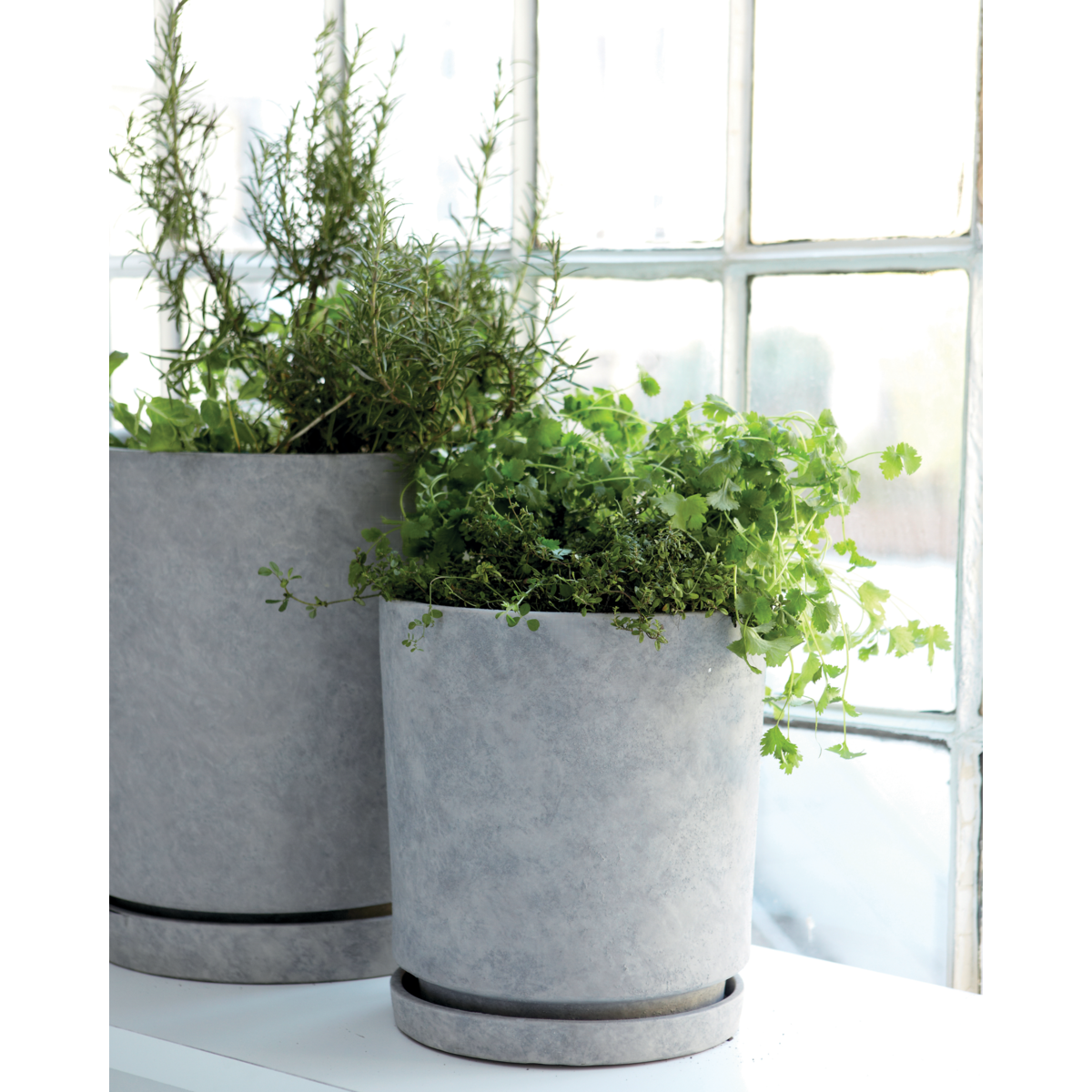 House Doctor Herb Pot mit Untertasse, Haken, hellgrau-s:, h: 45 cm, dia: 40 cm, l:, h: 55 cm, dia: 50 cm