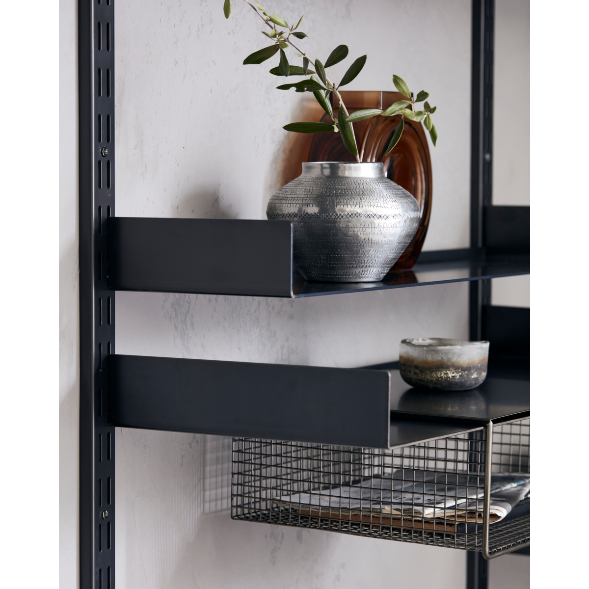 Hausärzte Wall Shelf, Fari, Black-W: 90 cm, H: 100 cm, D: 20 cm