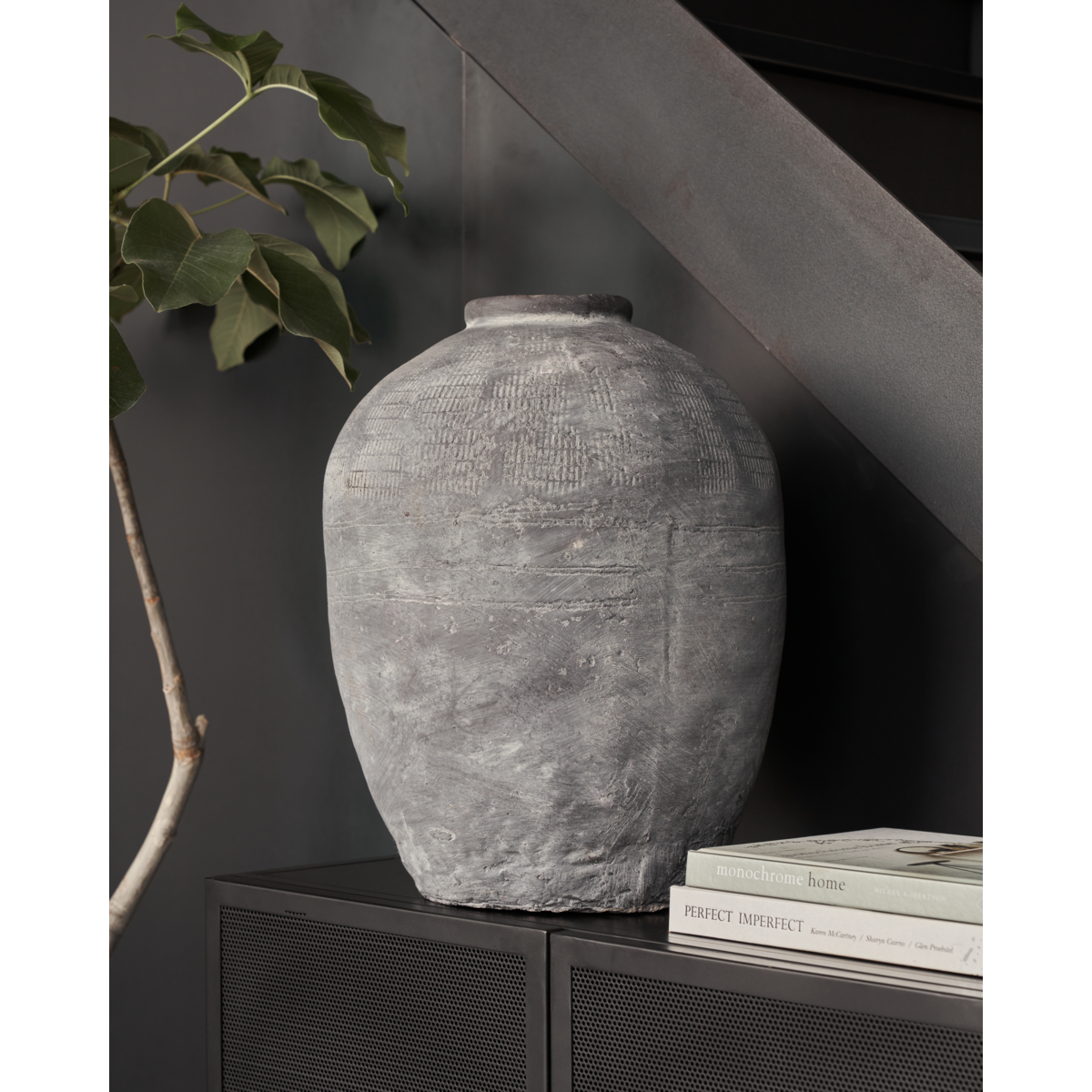 Hausarzt - Vase, rustikal, Beton - H: 47 cm, Durchmesser: 37 cm