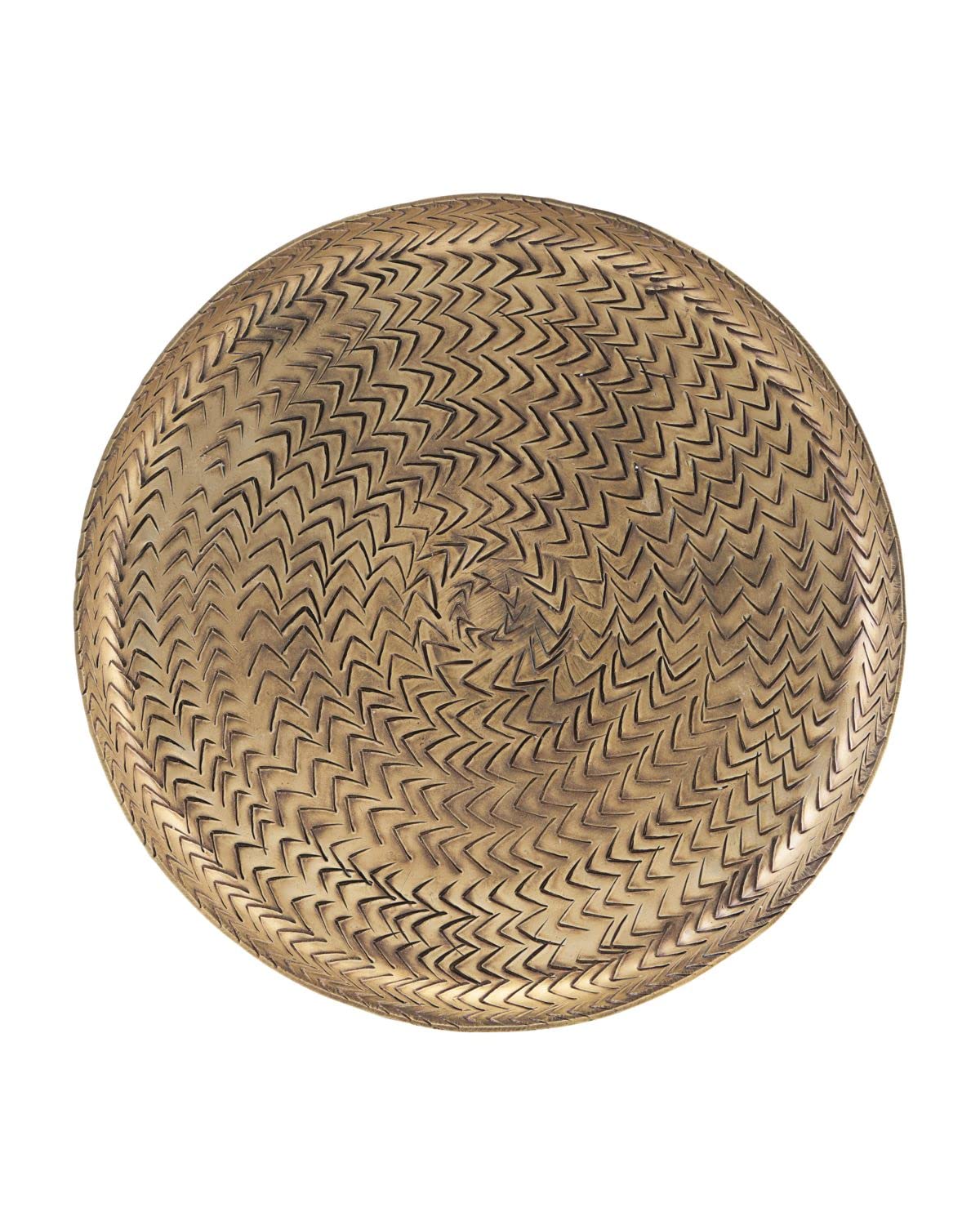 Hausarzt - zurück, Rattan, Messing Finish - H: 1,5 cm, Dia: 20 cm