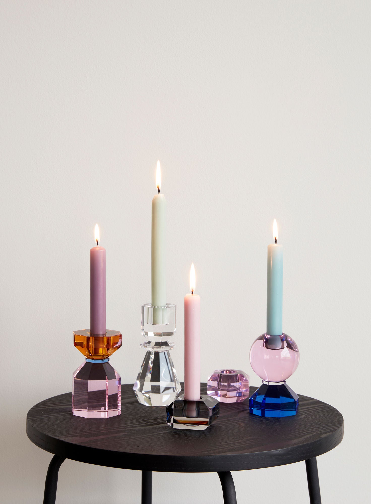 Hübsch Save Candlestick Pink/Blau