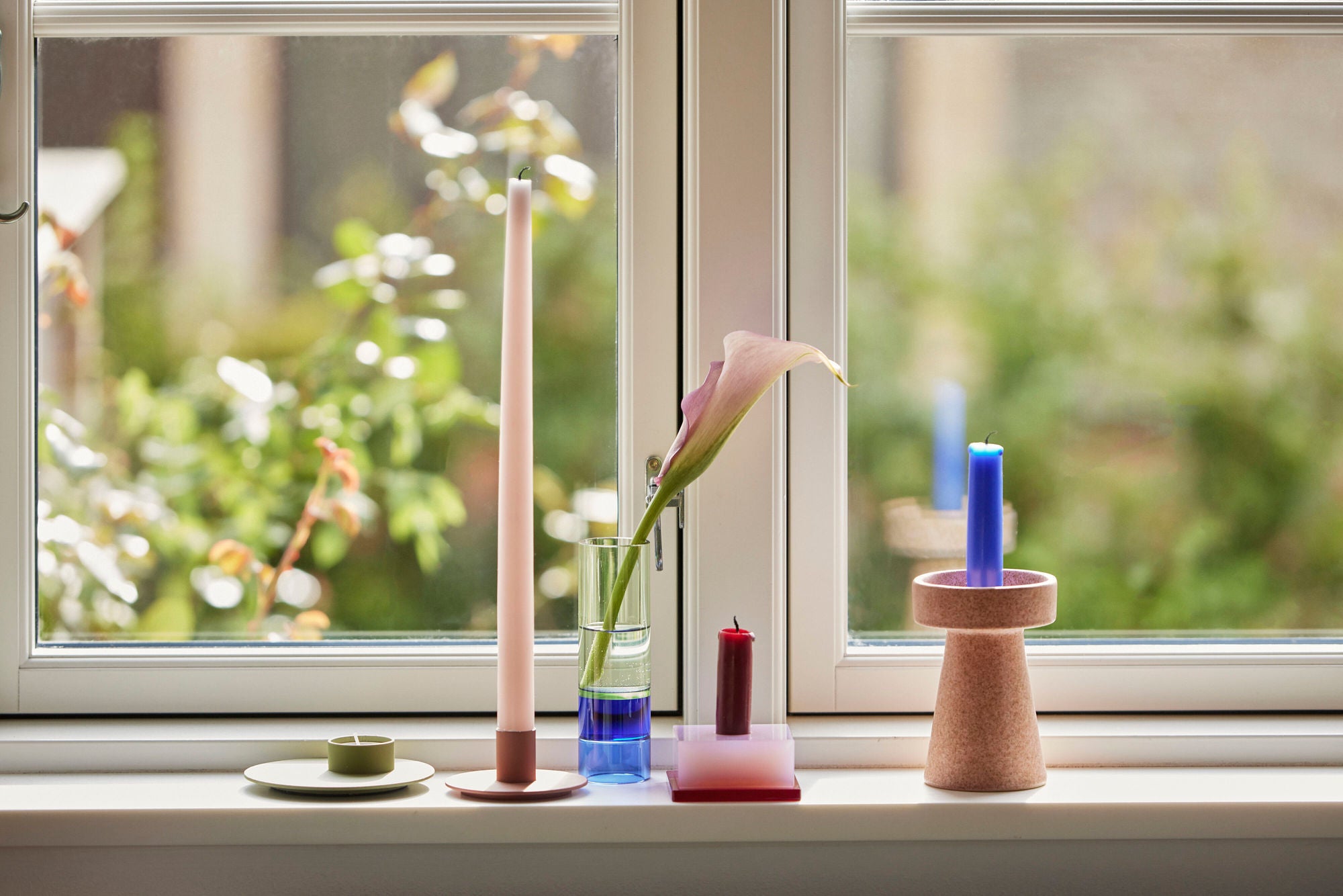 Hübsch Dust Candlestick Pink