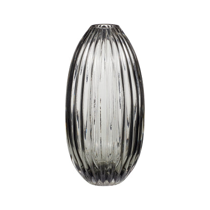 Hübsch - Ripple Vase Røgfarve ø15xh30cm