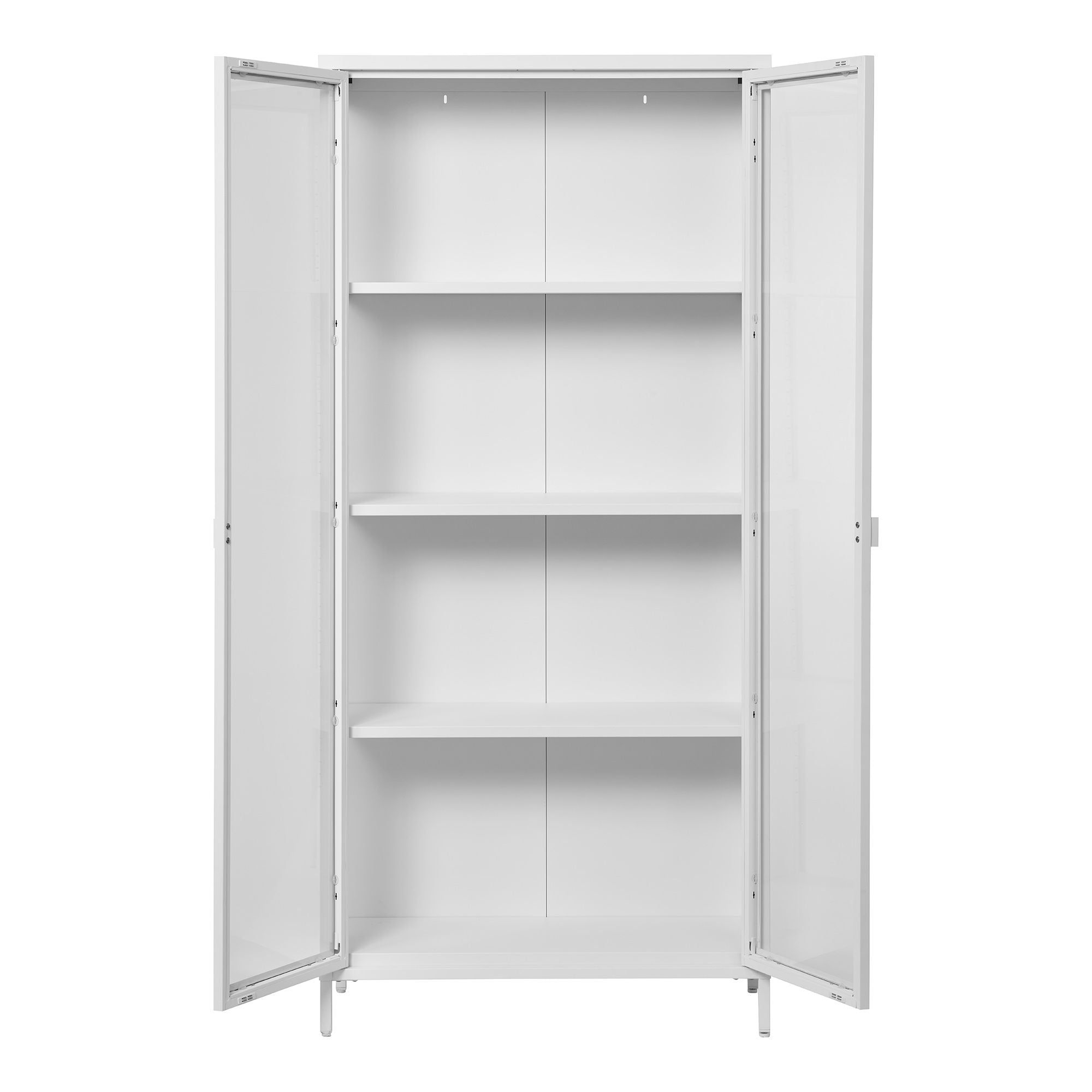 Brisbane -Displayschrank - Displayschrank, 2 Glastüren, Stahl, weiß 80x35x175 cm