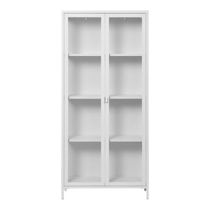 Brisbane -Displayschrank - Displayschrank, 2 Glastüren, Stahl, weiß 80x35x175 cm