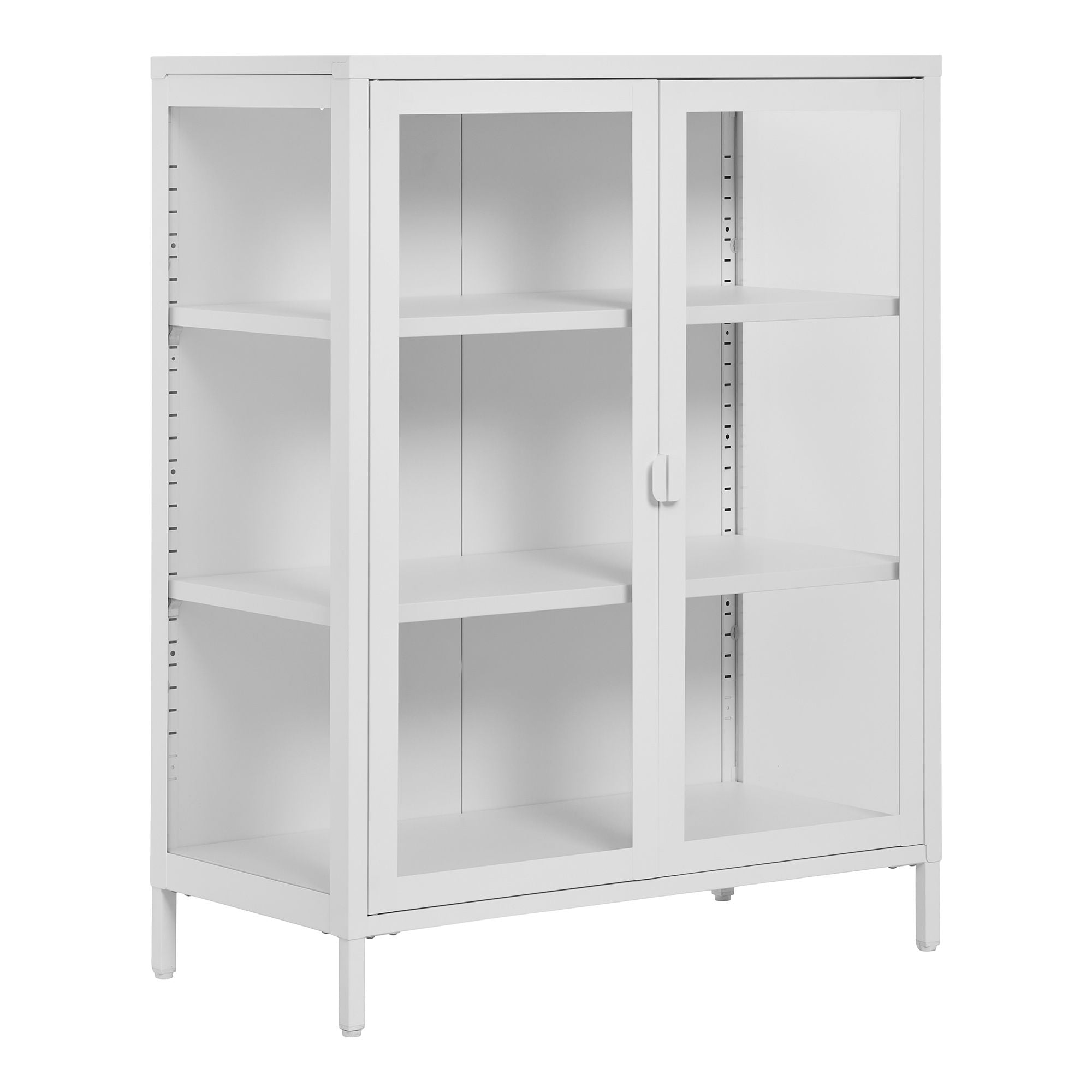 Brisbane -Displayschrank - Displayschrank, 2 Glastüren, Stahl, weiße 80x40x101 cm