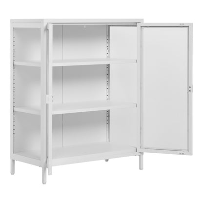 Brisbane -Displayschrank - Displayschrank, 2 Glastüren, Stahl, weiße 80x40x101 cm