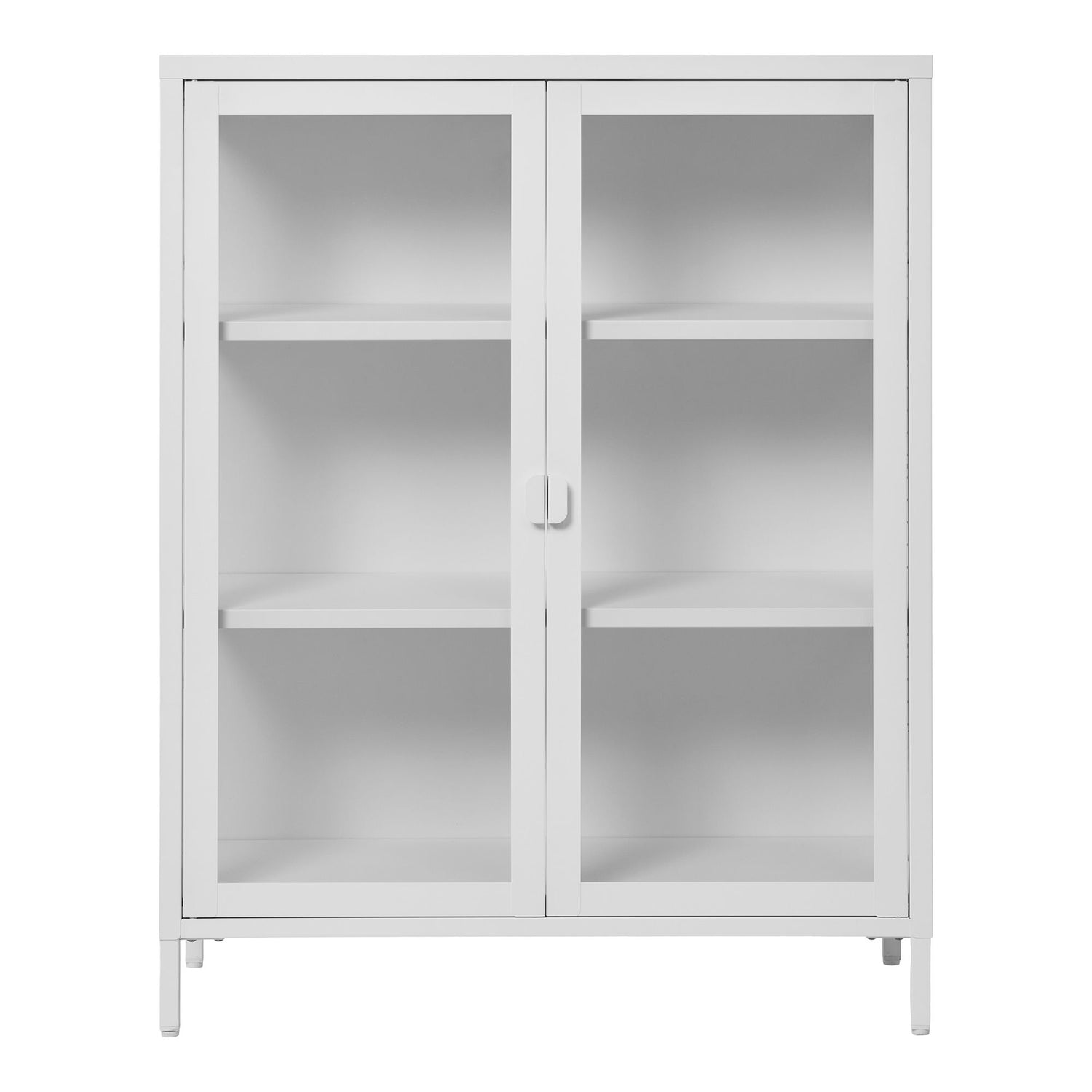 Brisbane -Displayschrank - Displayschrank, 2 Glastüren, Stahl, weiße 80x40x101 cm