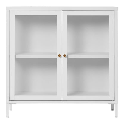 Dalby -Schrank - Schrank, 2 Glastüren, Stahl, weiße 80x35x80 cm