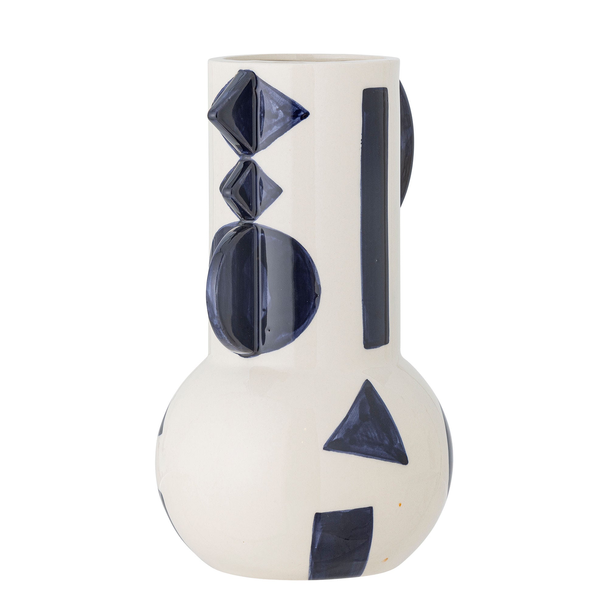 Bloomingville Graphica Vase, Blau, Steinzeug