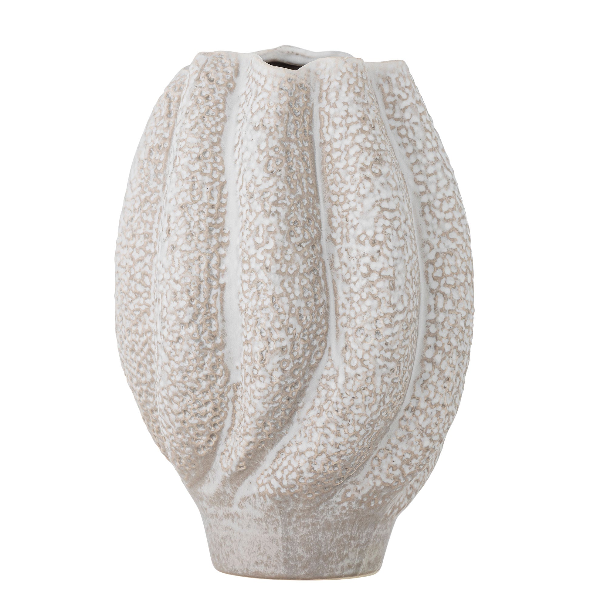 Bloomingville Cove Vase, weiß, Steinzeug