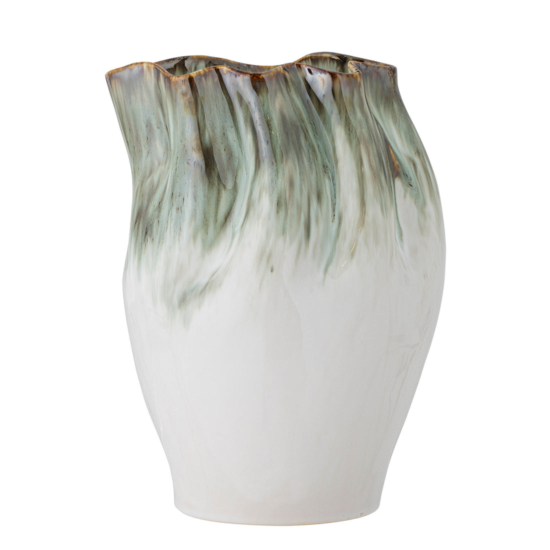 Bloomingville Nisha Vase, Grün, Steinzeug