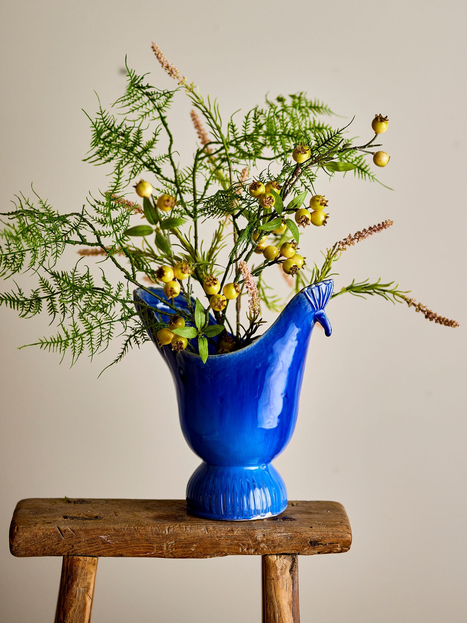 Kreative Sammlung Wylie Vase, Blau, Steinzeug