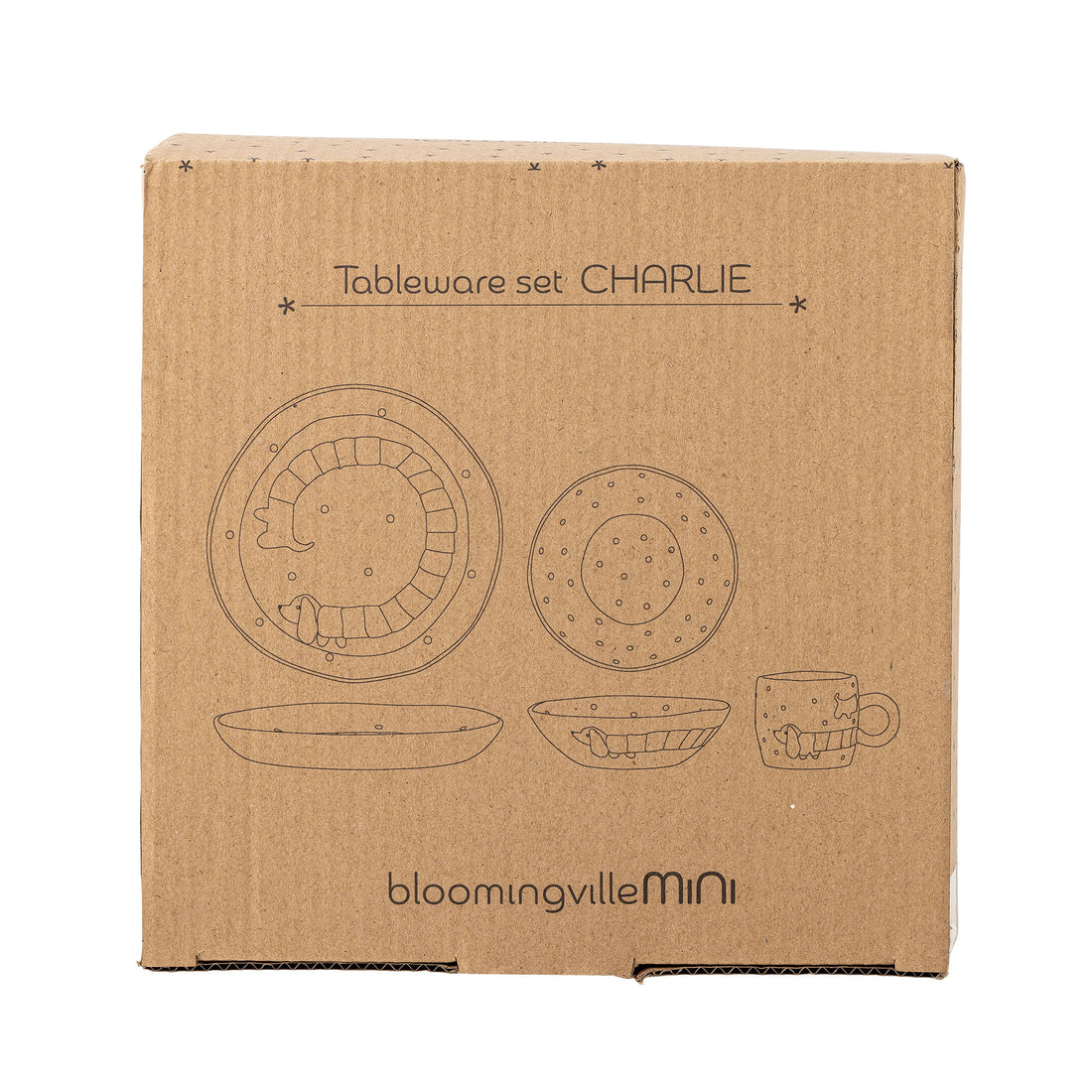 Bloomingville Mini Charlie Stud Set, Blau, Steinzeug