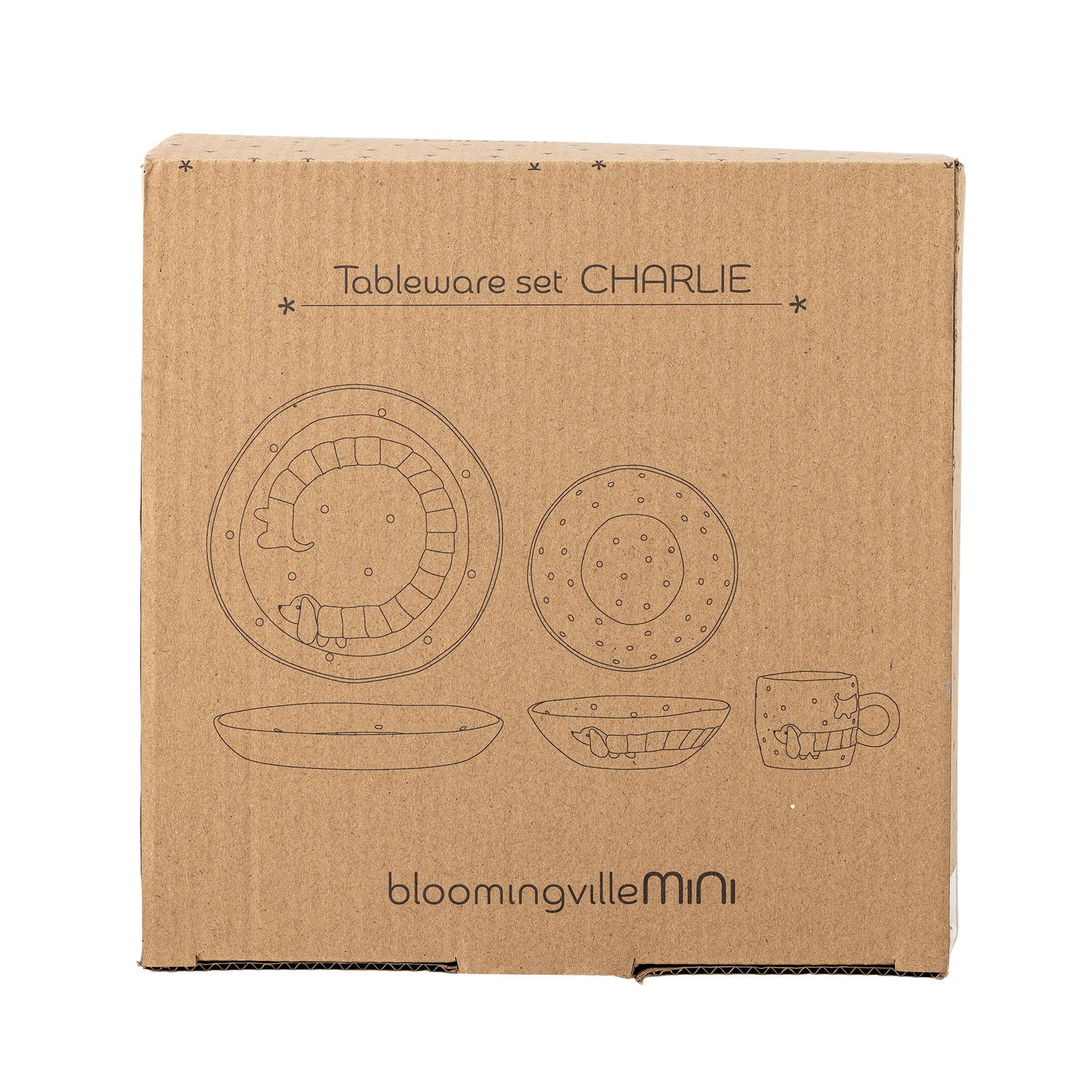 Bloomingville Mini Charlie Stud Set, Blau, Steinzeug