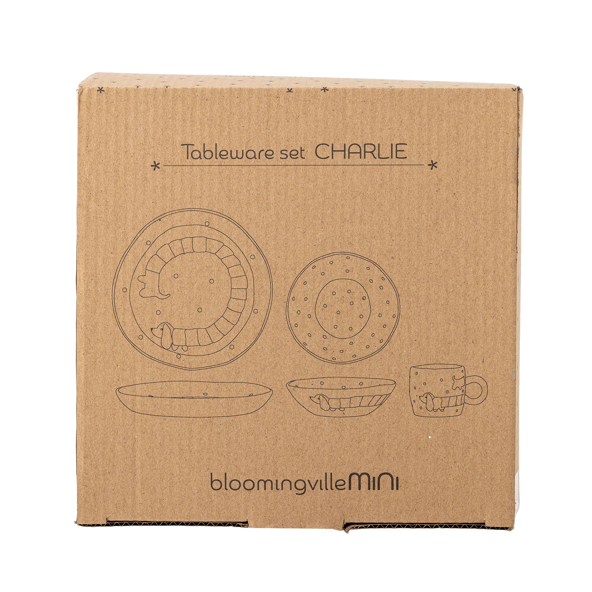 Bloomingville Mini Charlie Stud Set, Blau, Steinzeug