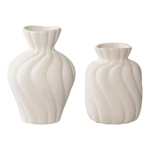 Vase - Vase, Keramik, weiß, 2 Set von 2