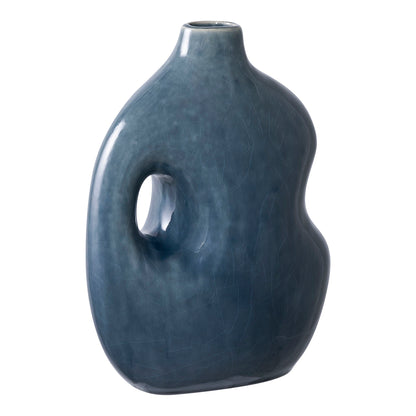 Vase - Vase, Keramik, Blau 18,5x9.5x24,5 cm