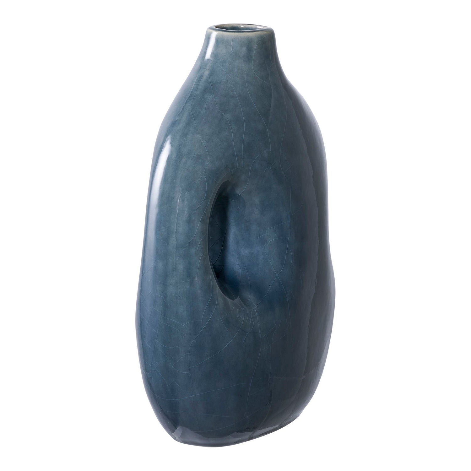 Vase - Vase, Keramik, Blau 18,5x9.5x24,5 cm