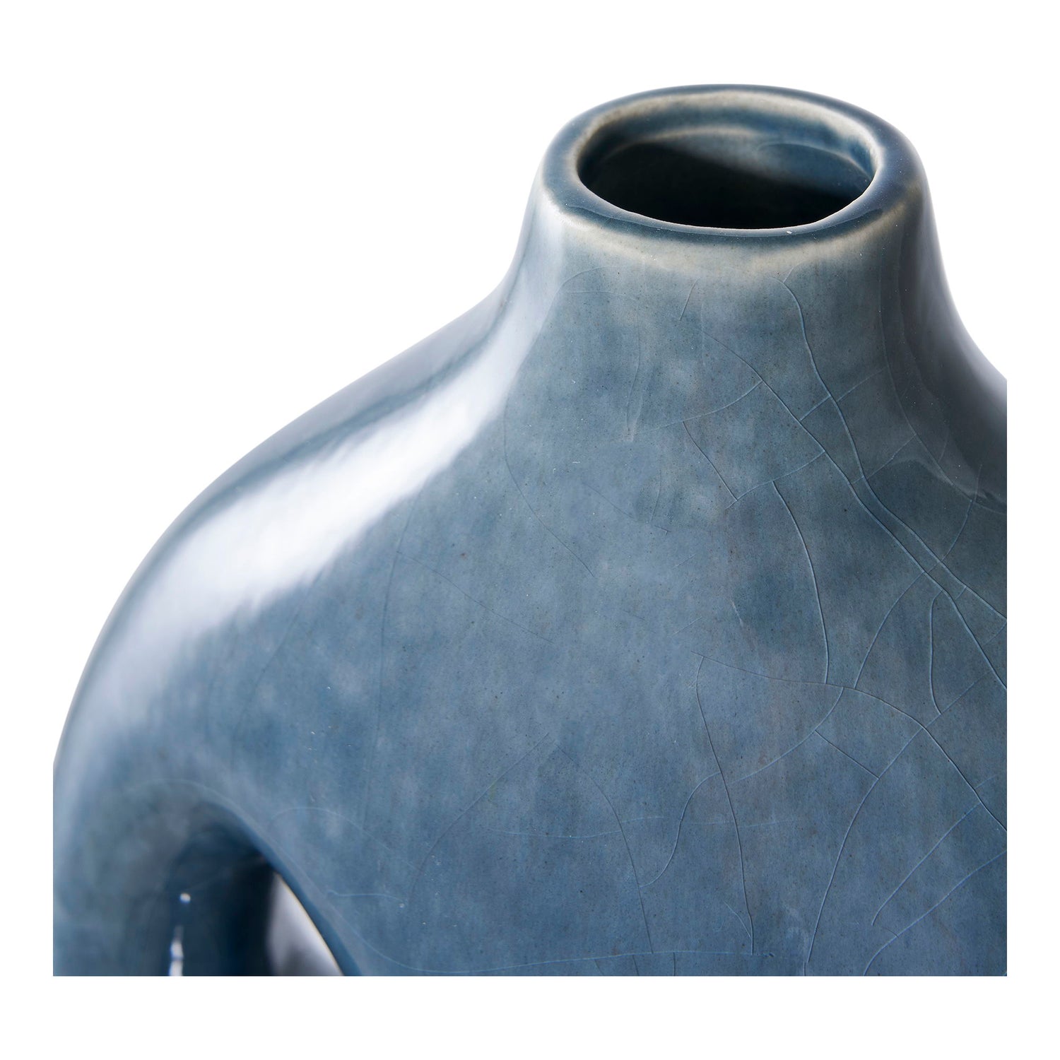 Vase - Vase, Keramik, Blau 18,5x9.5x24,5 cm