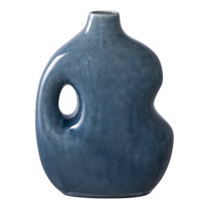 Vase - Vase, Keramik, Blau 18,5x9.5x24,5 cm