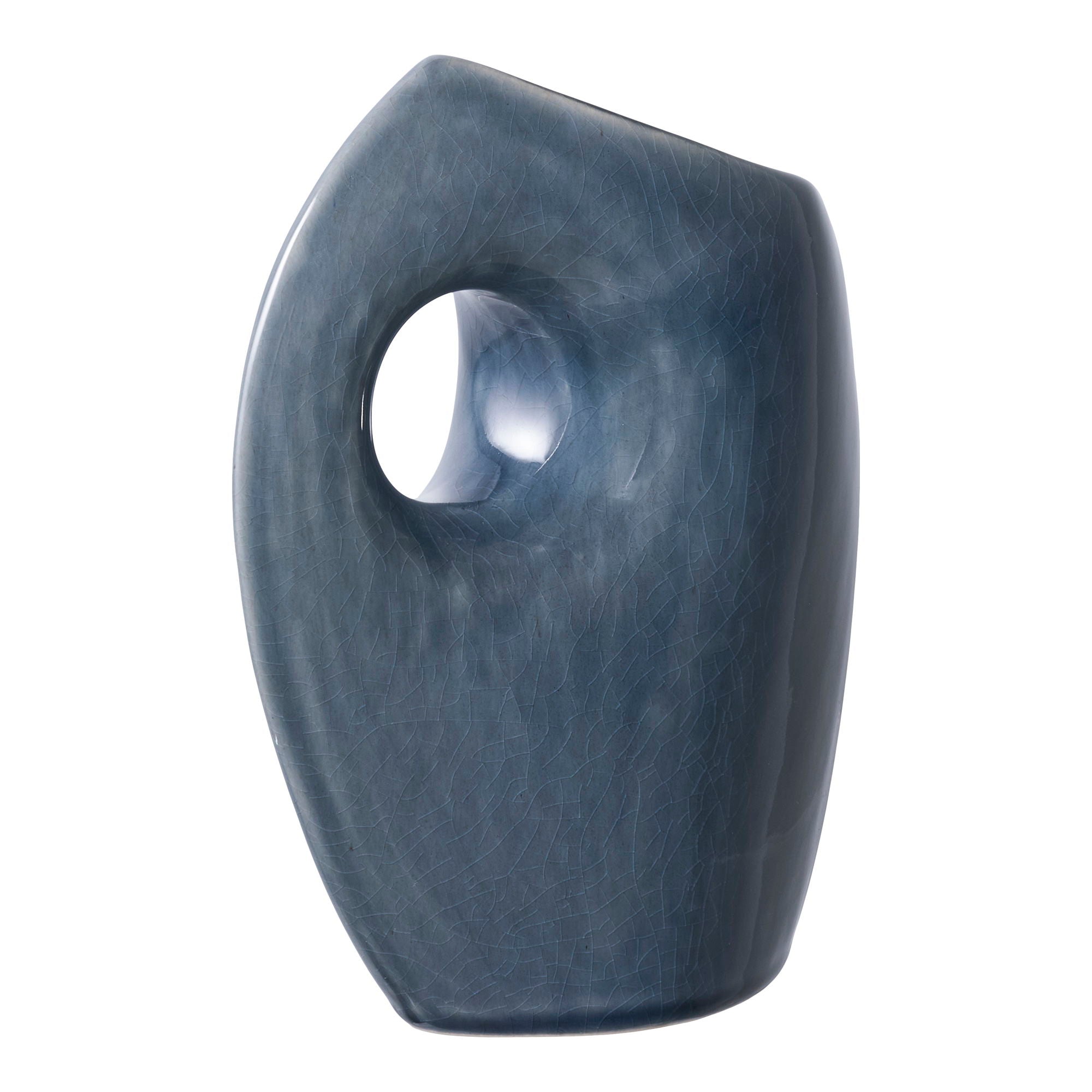 Vase - Vase, Keramik, Blau 7x14x18 cm