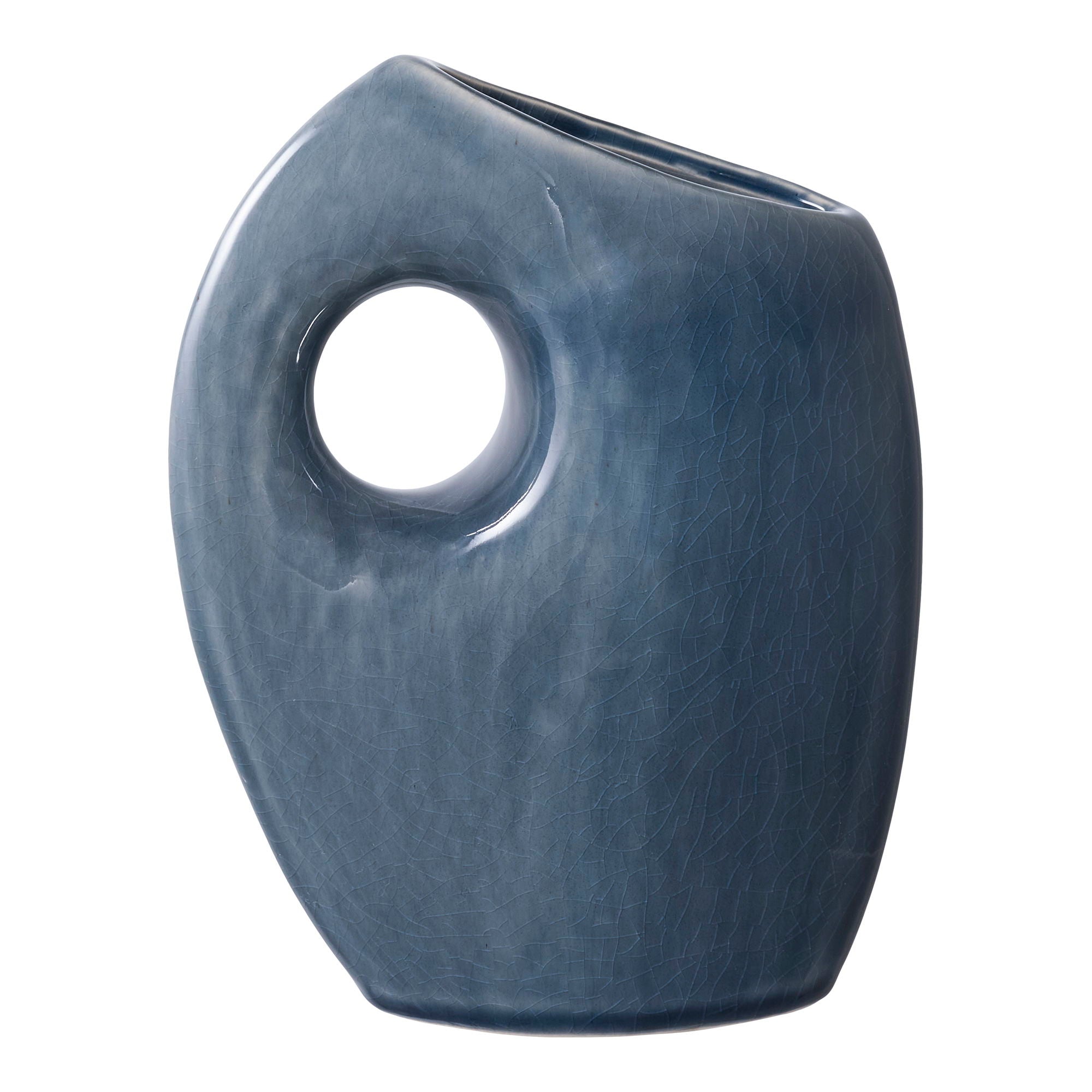 Vase - Vase, Keramik, Blau 7x14x18 cm