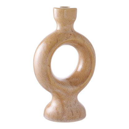 Candlestick, Keramik, Brown&lt;br&gt;13,5x8,8x23,4 cm