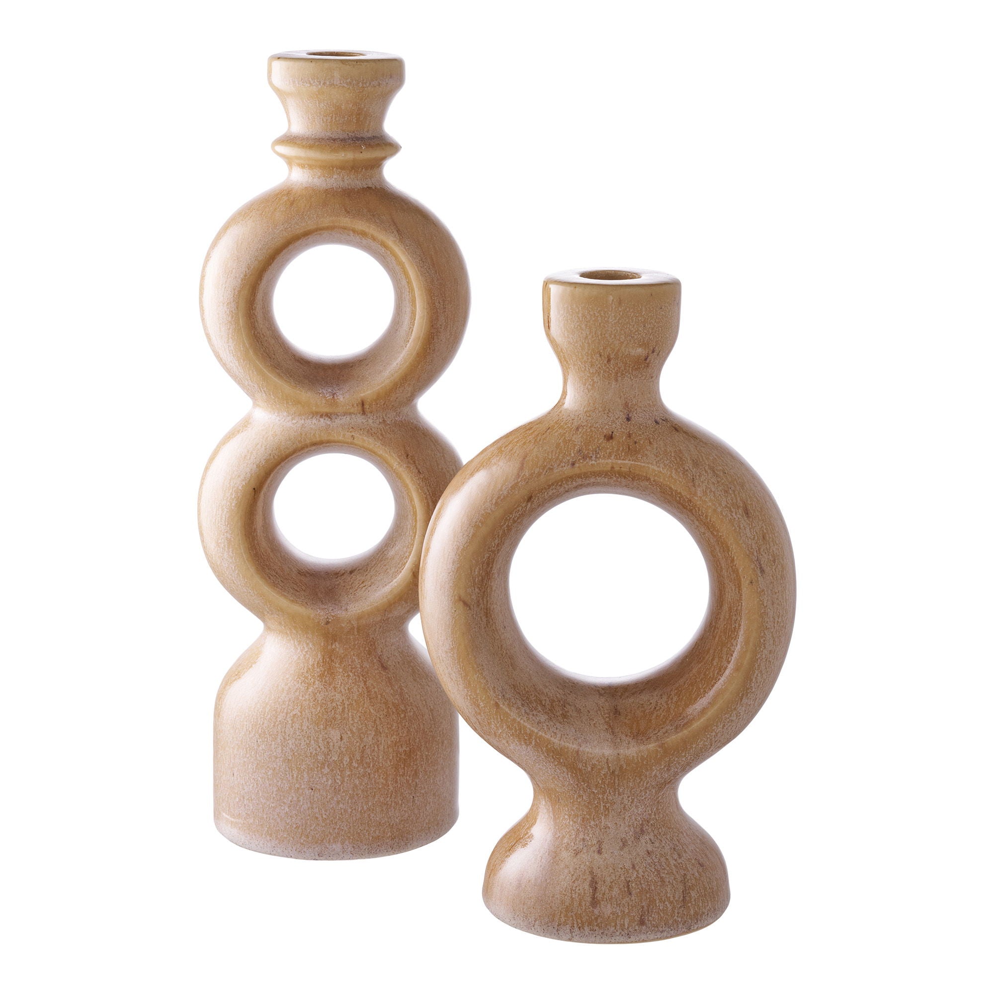 Candlestick, Keramik, Brown&lt;br&gt;13,5x8,8x23,4 cm