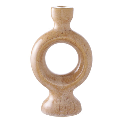 Candlestick, Keramik, Brown&lt;br&gt;13,5x8,8x23,4 cm