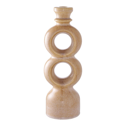 Candlestick, Keramik, Brown&lt;br&gt;13,5x8,8x23,4 cm