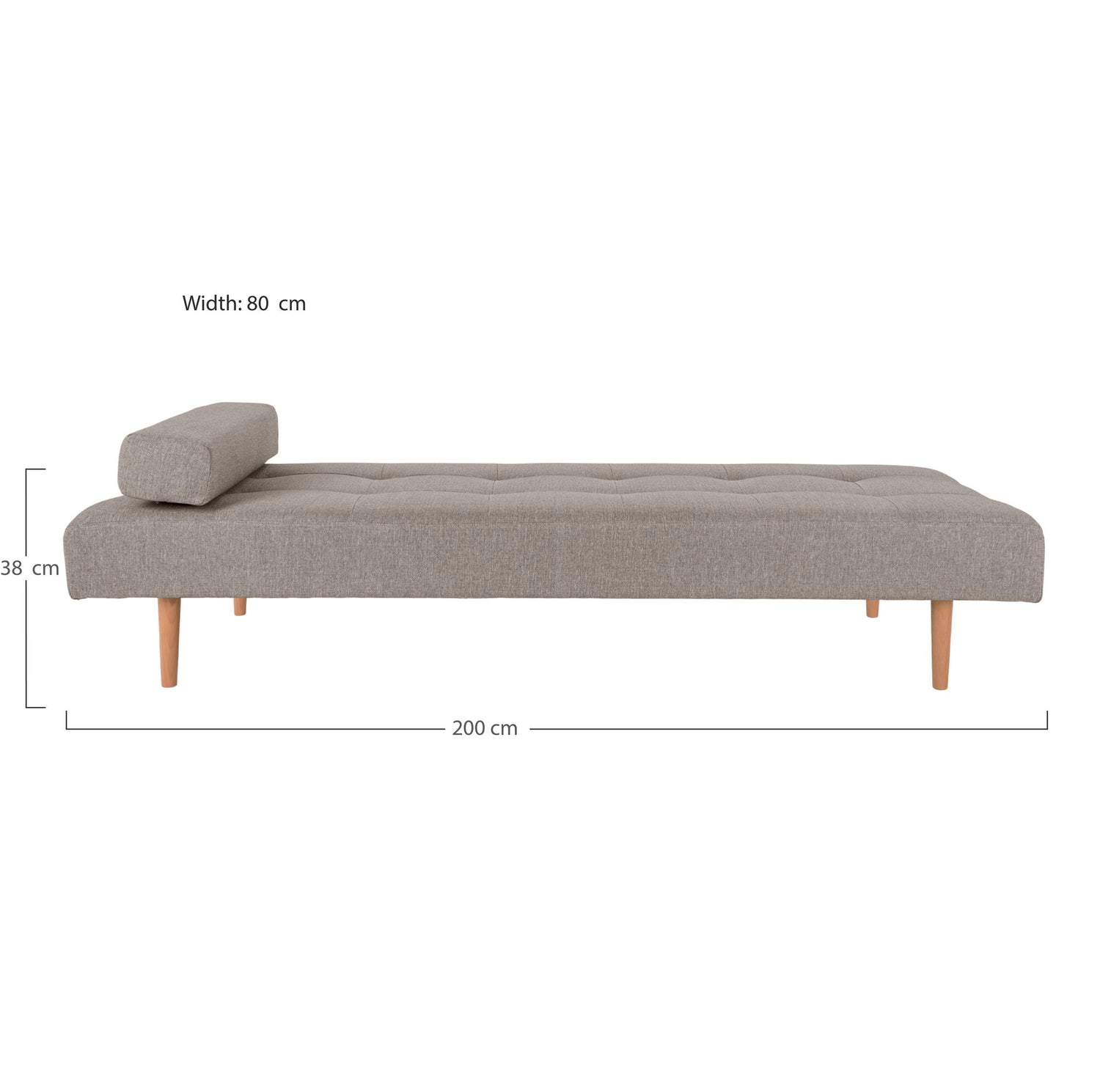 Capri Daybed - Daybett, Stein mit Natur Holz Ben, Hn1030