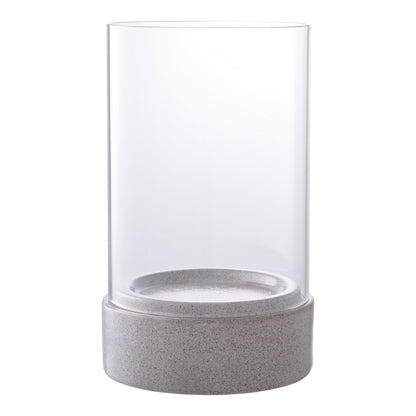 Hurrikan Candlestick, Keramik/Glas, grau&lt;br&gt;16x25,5 cm