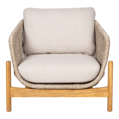 Lounge -Stuhl, Akazie, Beige, inkl. Kissen