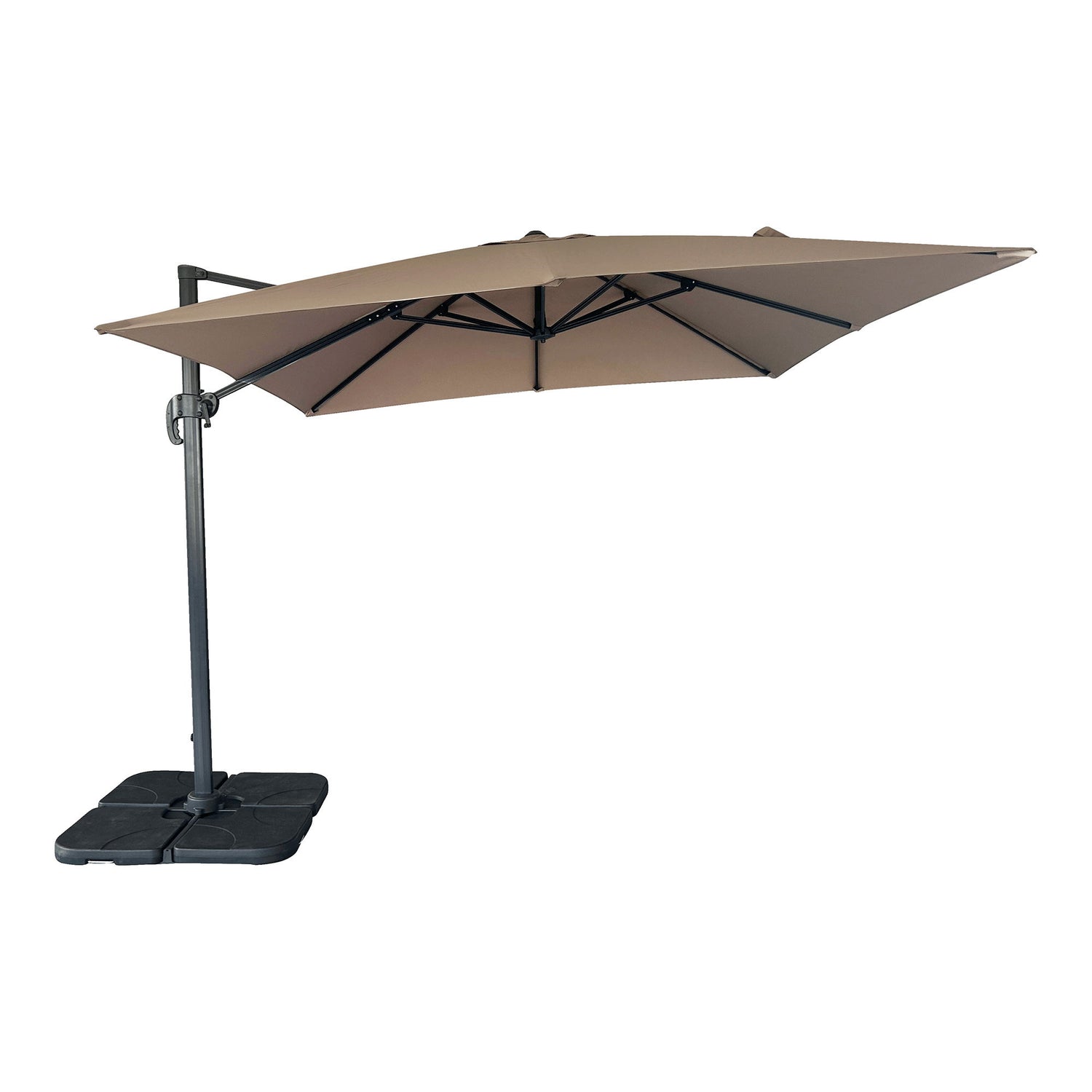 Parasol hängen, mit Fuß, Alu Cane, Sand&lt;br&gt;300x300 cm