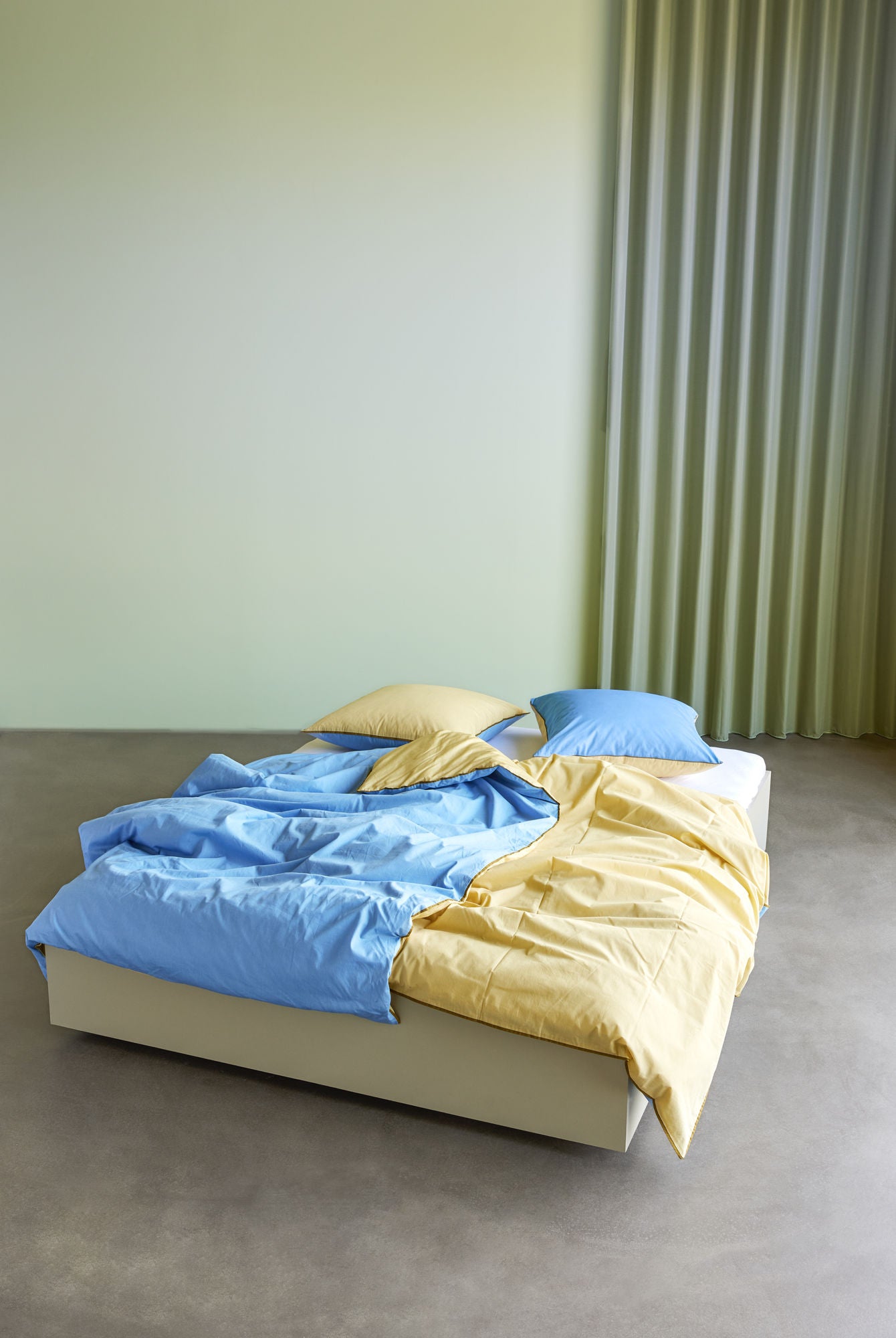 Hübsch Aki Bedding 80/220 Blau/Gelb