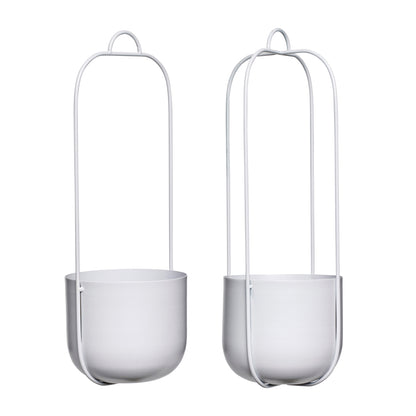 Hübsch Lotus Hanging Pot Grey (Set von 2)